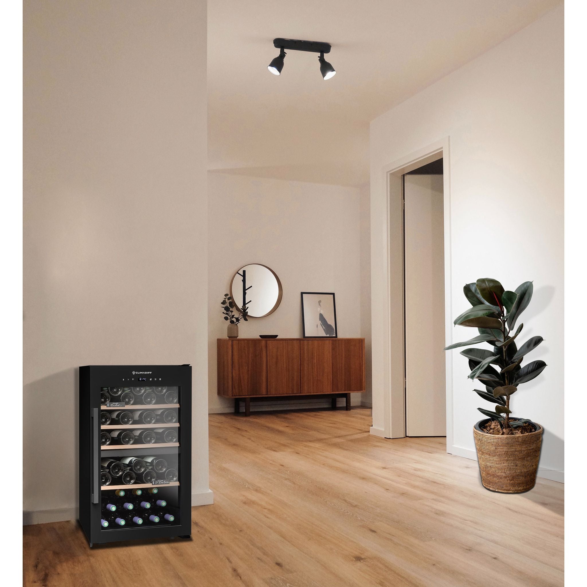 Climadiff - Dual Zone - 56 Bottle - Freestanding Wine Cooler - CLD55B1