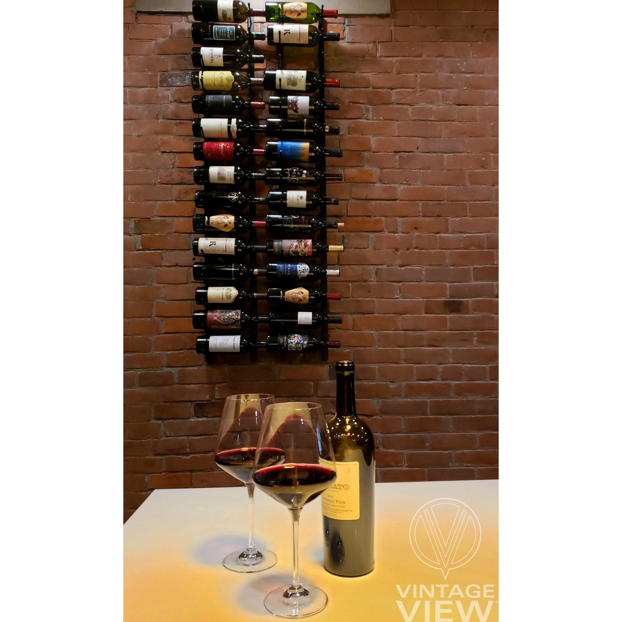 VintageView - W Series 5 – 1525mm Wall Mounted Metal Wine Rack Combo Kit (15-45 bottles)