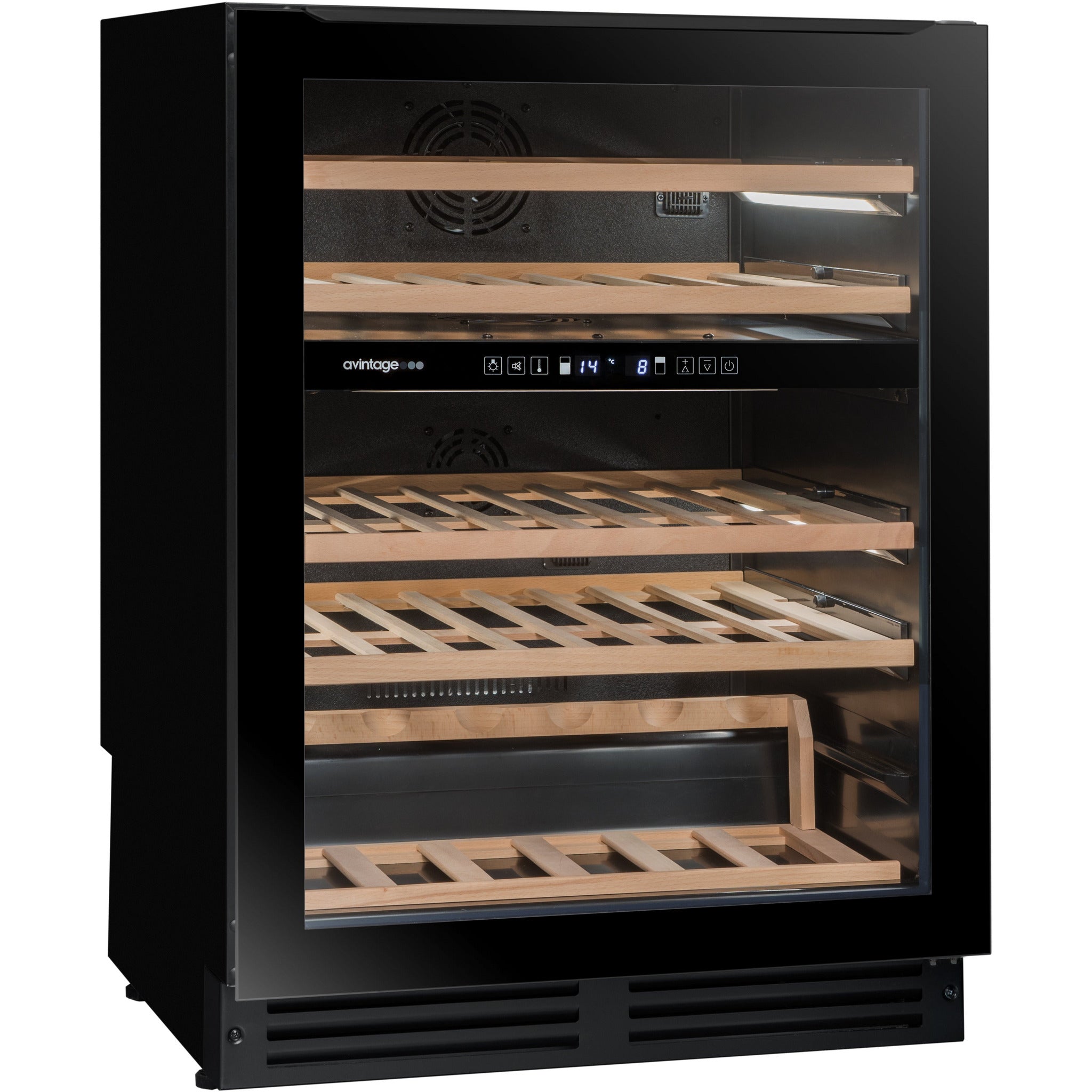 Avintage - 600mm Dual Zone - 53 bottle - Undercounter Wine Cooler - AVU53TDZB1