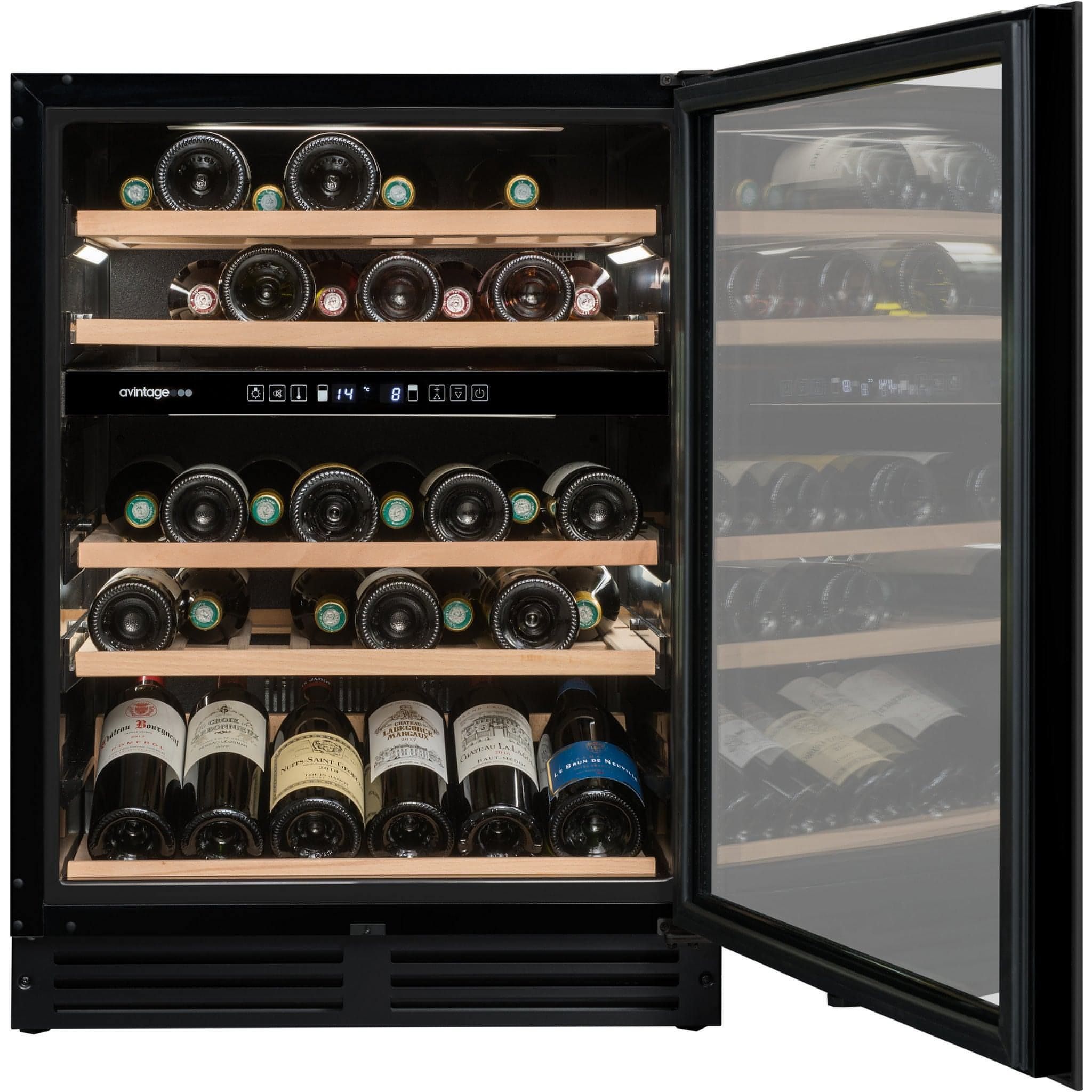 Avintage - 600mm Dual Zone - 53 bottle - Undercounter Wine Cooler - AVU53TDZB1