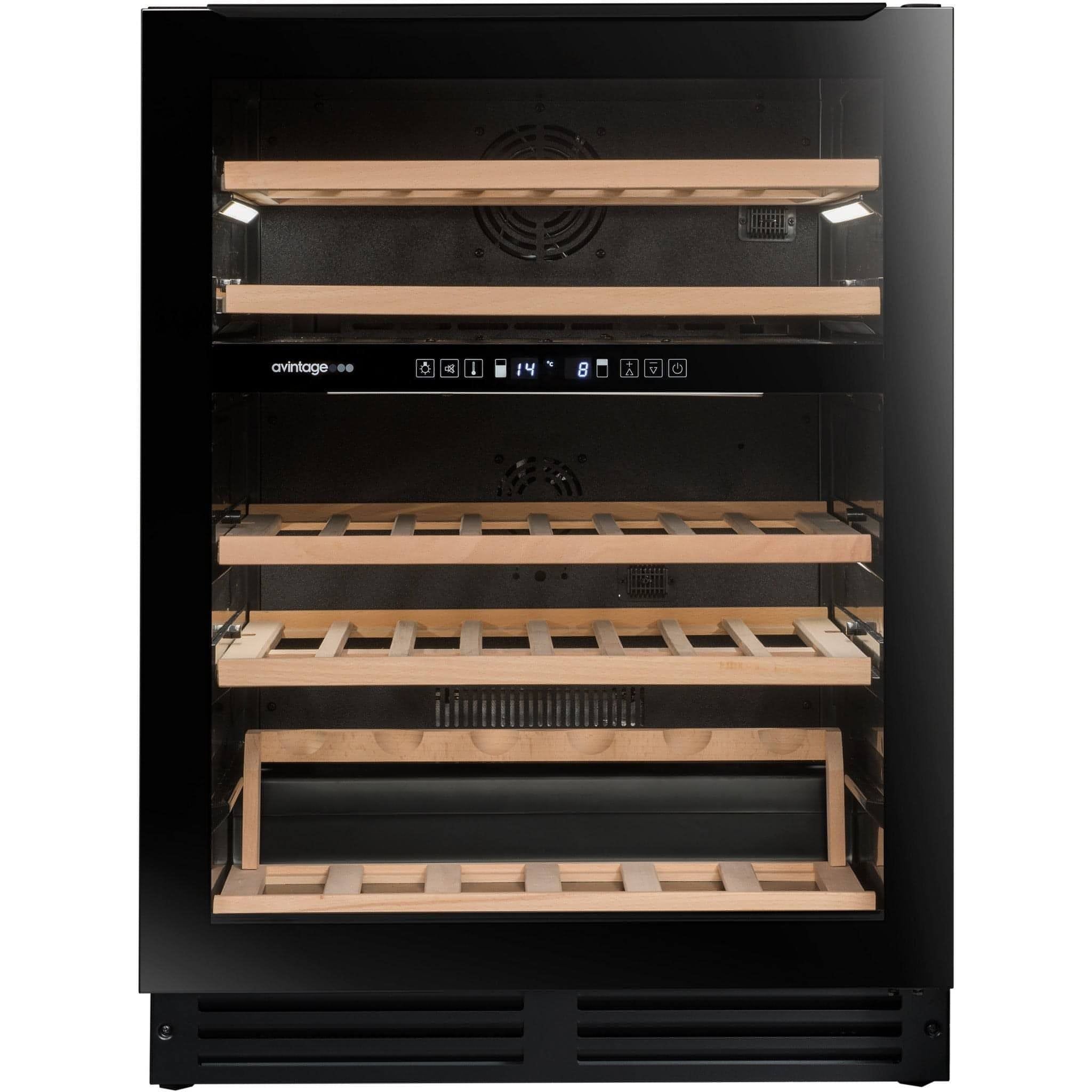 Avintage - 600mm Dual Zone - 53 bottle - Undercounter Wine Cooler - AVU53TDZB1