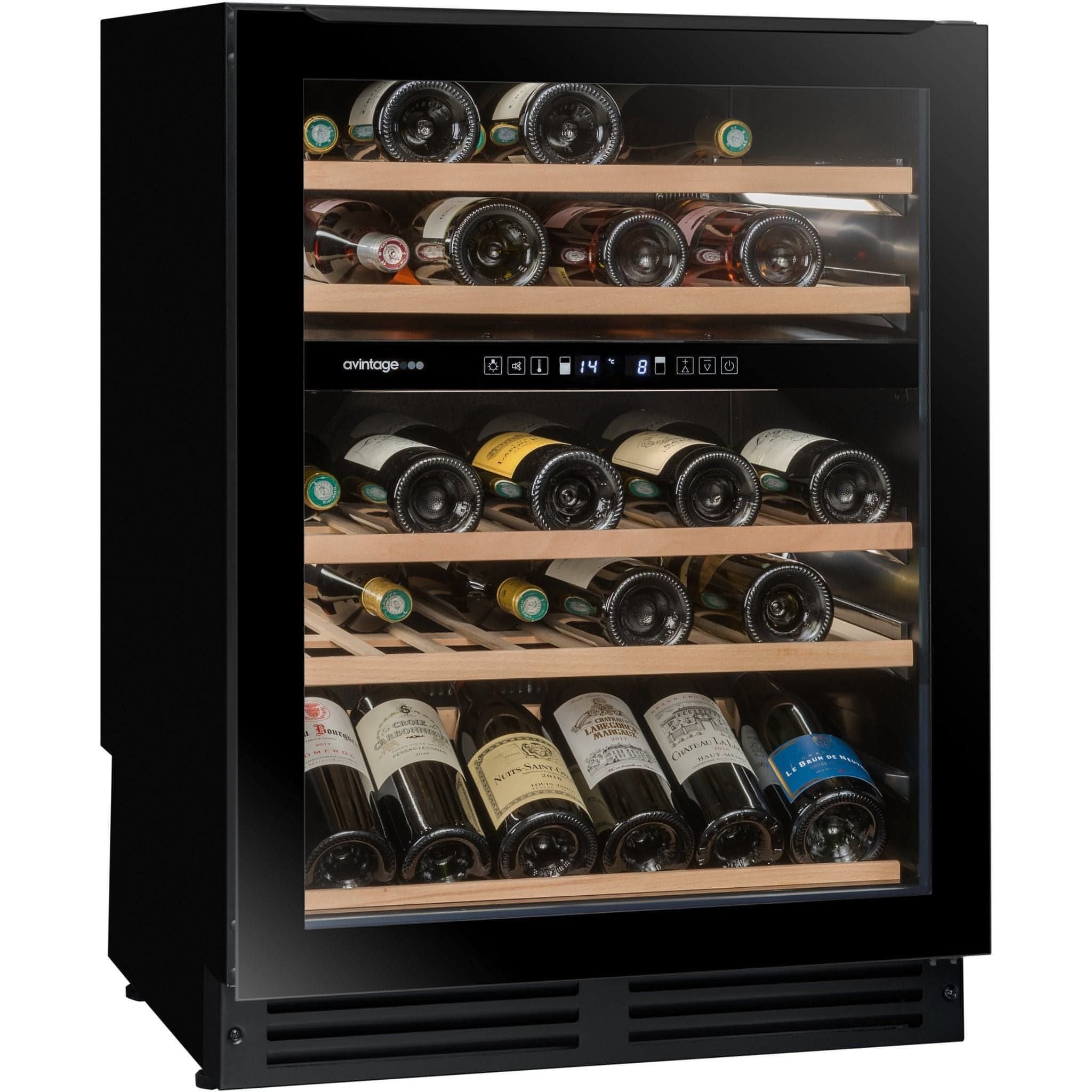 Avintage - 600mm Dual Zone - 53 bottle - Undercounter Wine Cooler - AVU53TDZB1