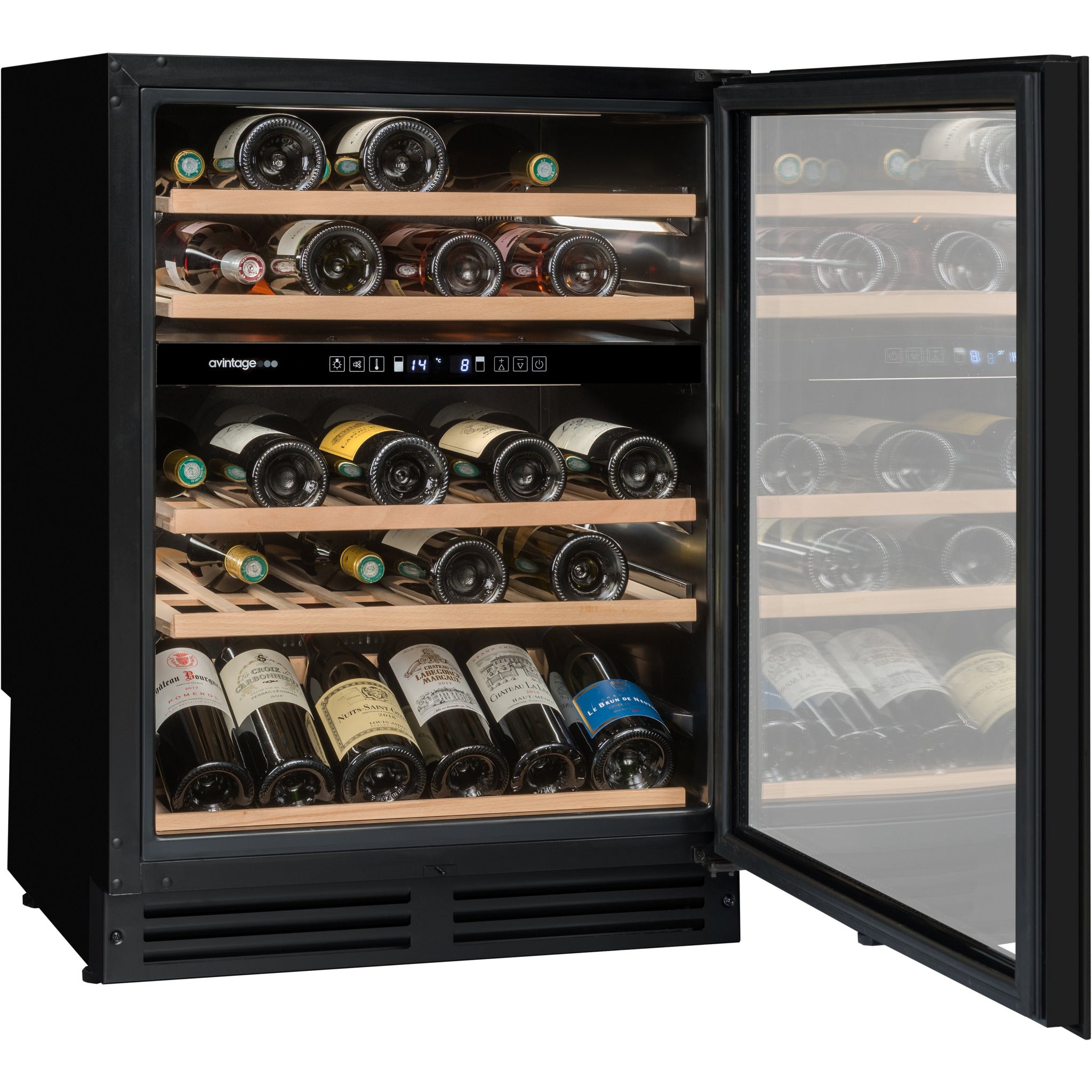 Avintage - 600mm Dual Zone - 53 bottle - Undercounter Wine Cooler - AVU53TDZB1