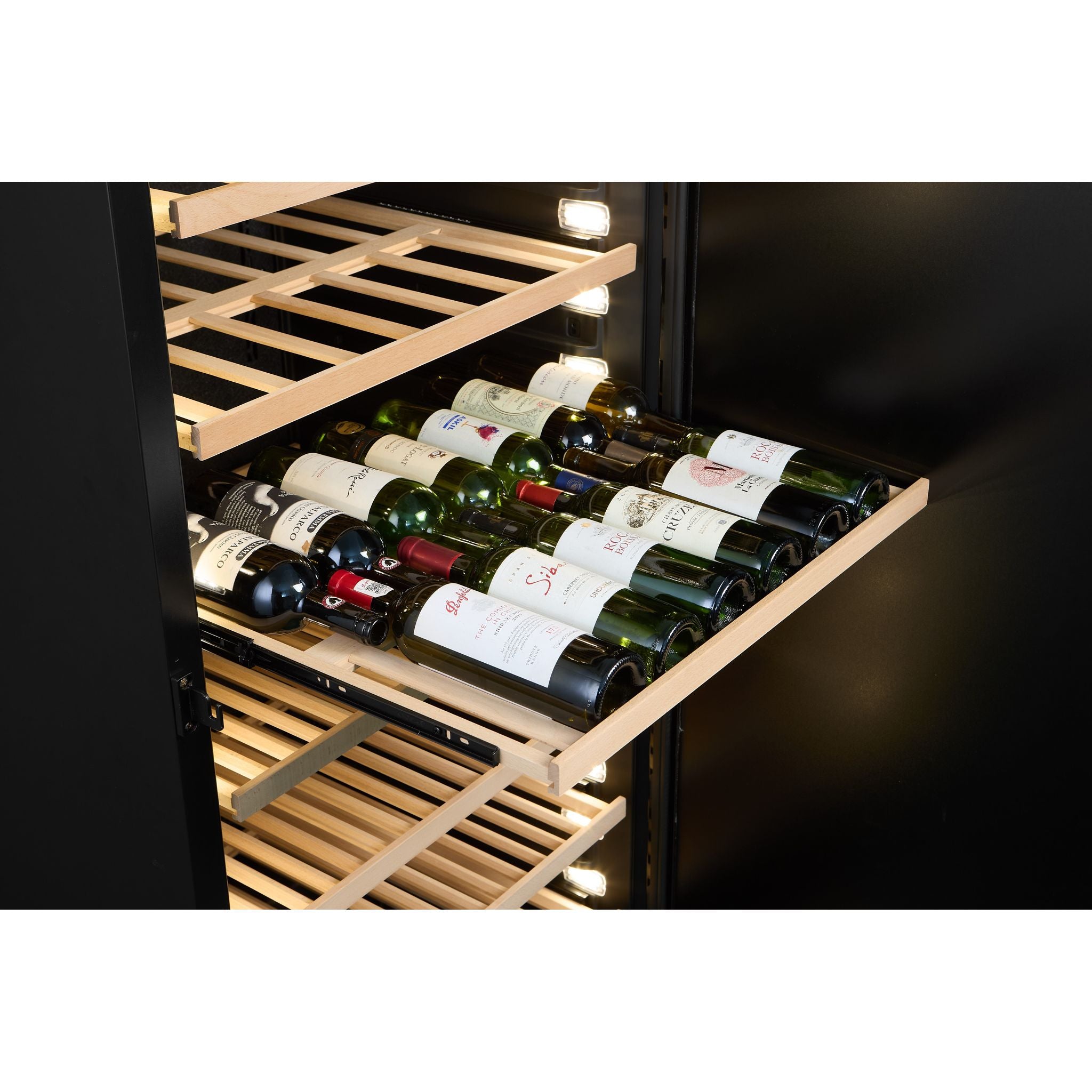 CELLA - 267 Bottle - Ageing Wine Cabinet - Full Shelves - W300S-BLACK