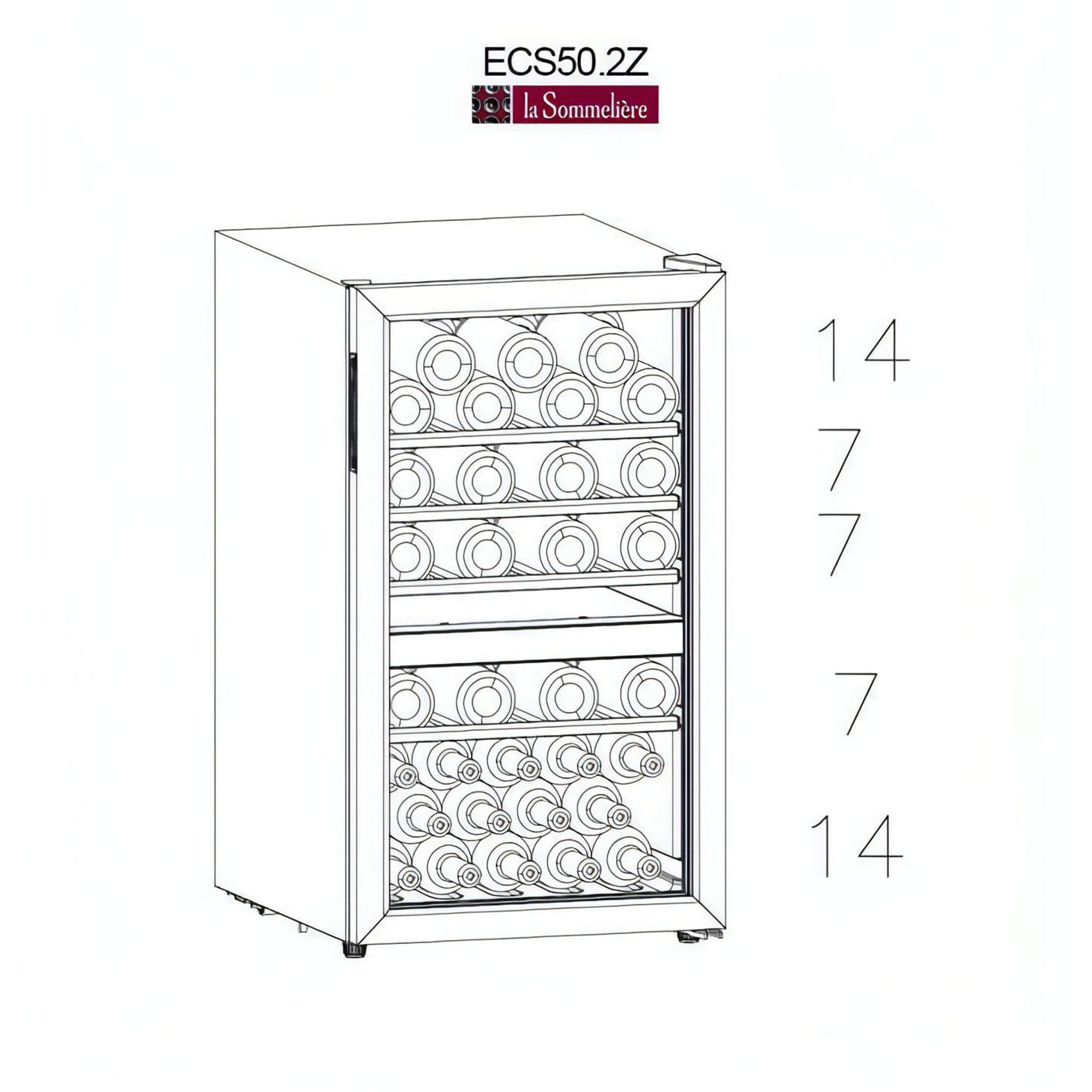 La Sommeliere - Dual Zone - 49 Bottle - Freestanding Wine Fridge - ECS50.2Z