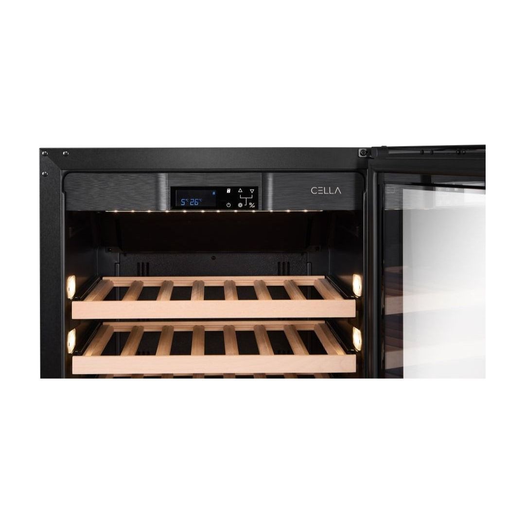 CELLA - 110 bottle Single Zone Wine cooler - FWS122S-BLACK