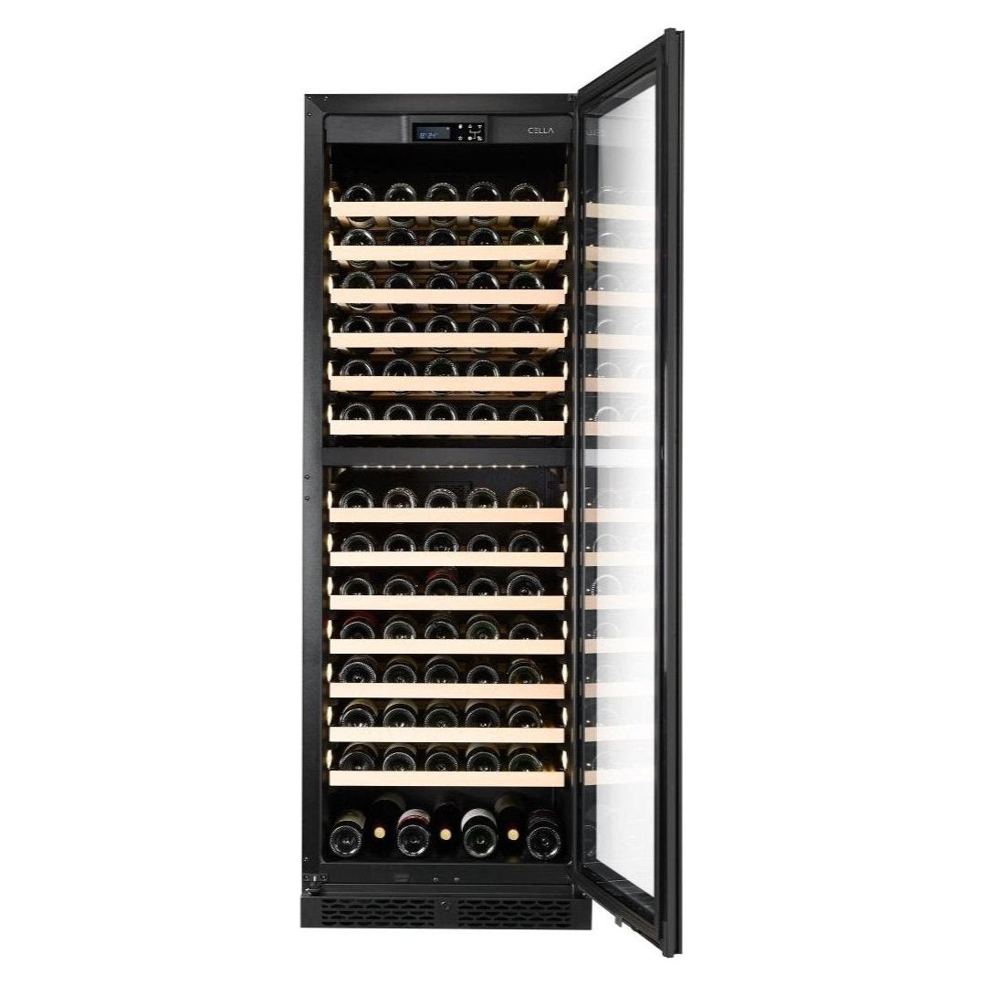 CELLA - 154 bottle Dual Zone Wine cooler - FWS154D-BLACK