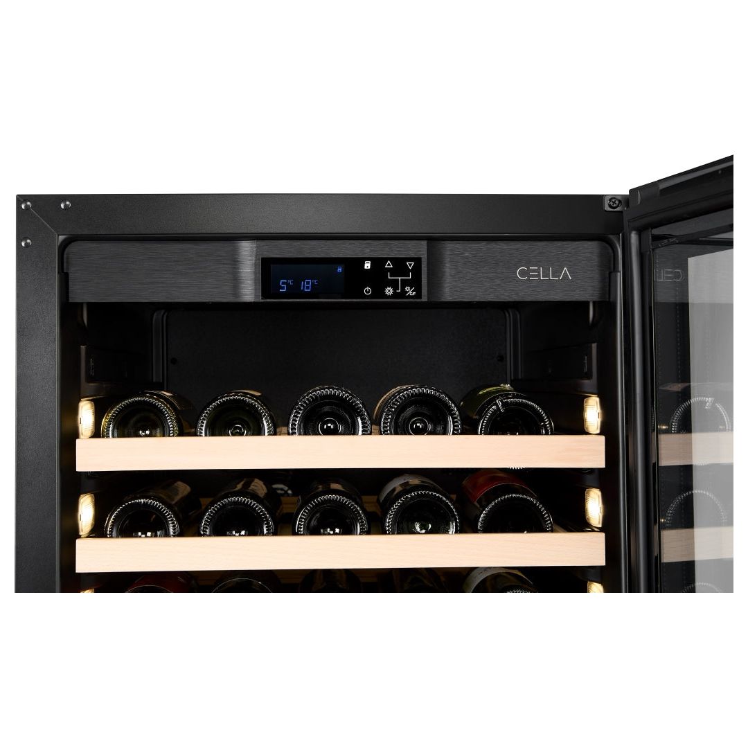 CELLA - 161 bottle Single Zone Wine cooler - FWS163-BLACK