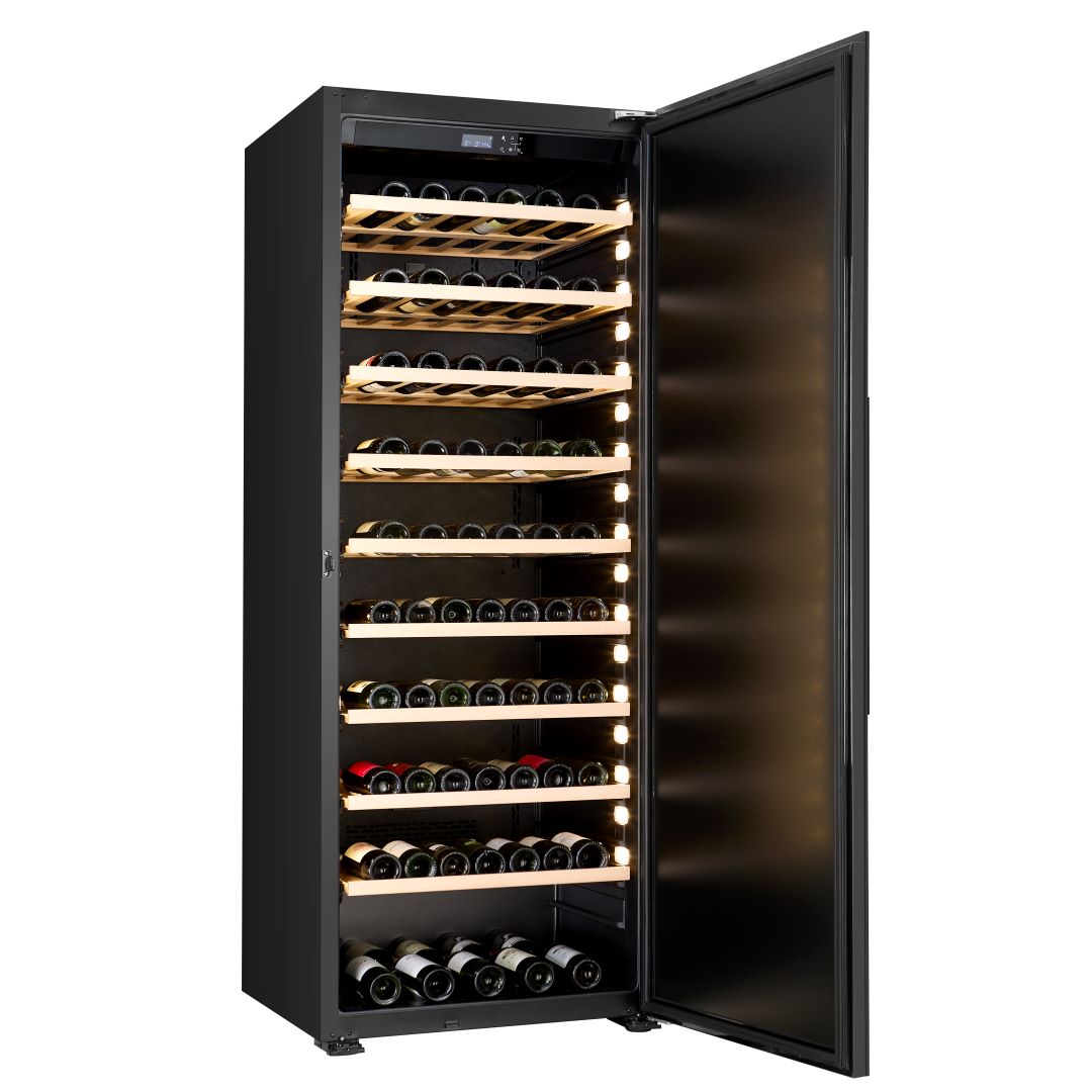 CELLA - 267 Bottle - Ageing Wine Cabinet - Full Shelves - W300S-BLACK