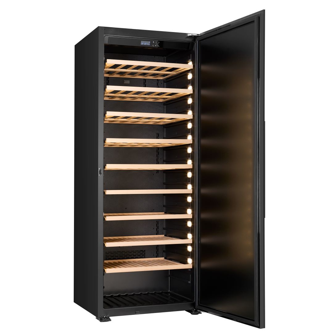 CELLA - 267 Bottle - Ageing Wine Cabinet - Full Shelves - W300S-BLACK