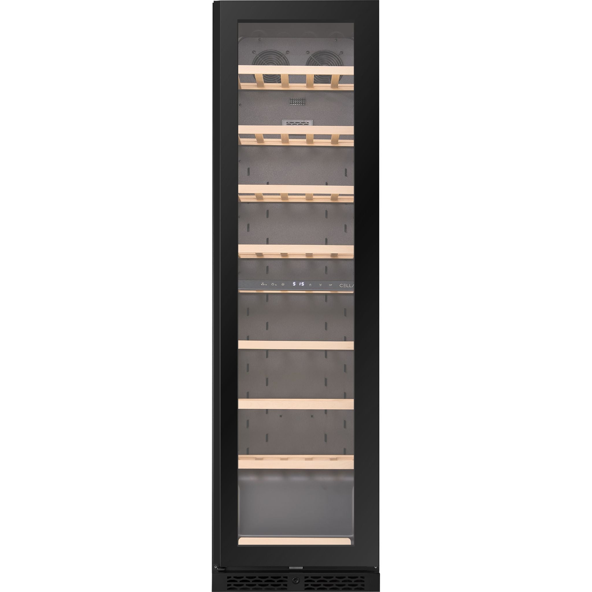 CELLA - 74 bottle Single Zone Wine Cooler - Shallow Depth - W82S-BLACK