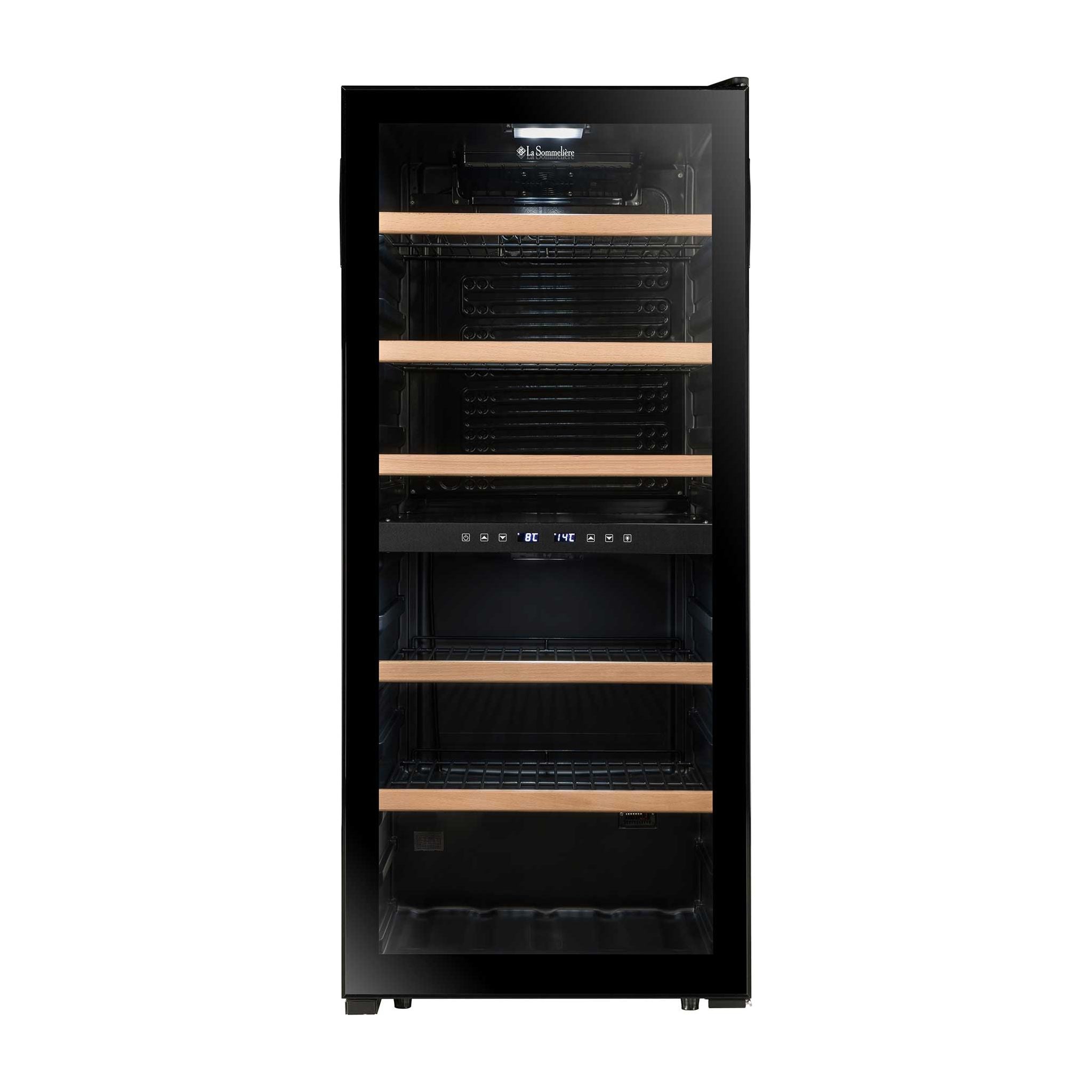 La Sommeliere - Dual Zone - 102 Bottle Freestanding Wine Fridge - LS102DZBLACK