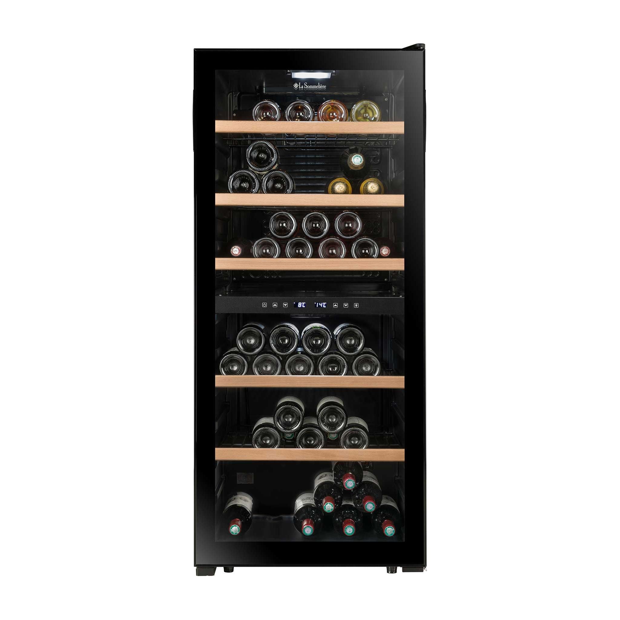 La Sommeliere - Dual Zone - 102 Bottle Freestanding Wine Fridge - LS102DZBLACK