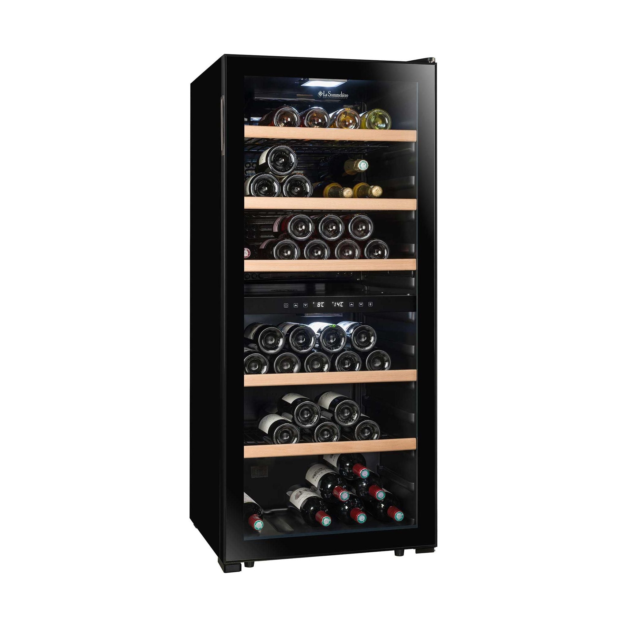 La Sommeliere - Dual Zone - 102 Bottle Freestanding Wine Fridge - LS102DZBLACK