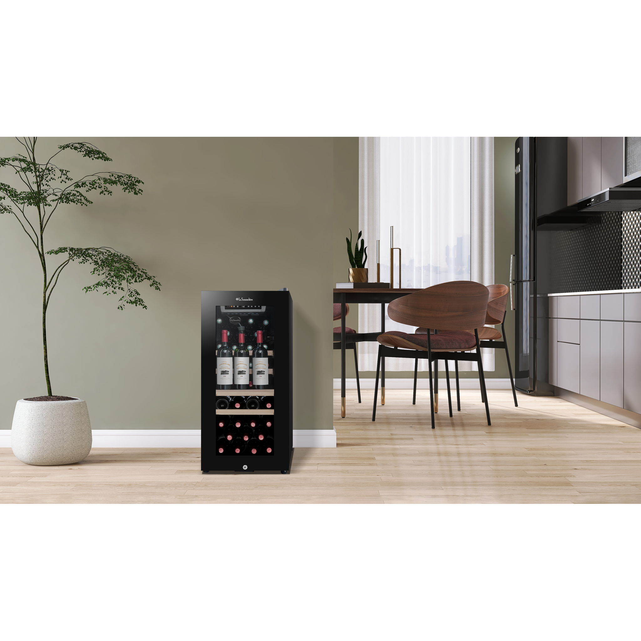 La Sommeliere - 38 Bottle Freestanding Wine Fridge LS38BLACK