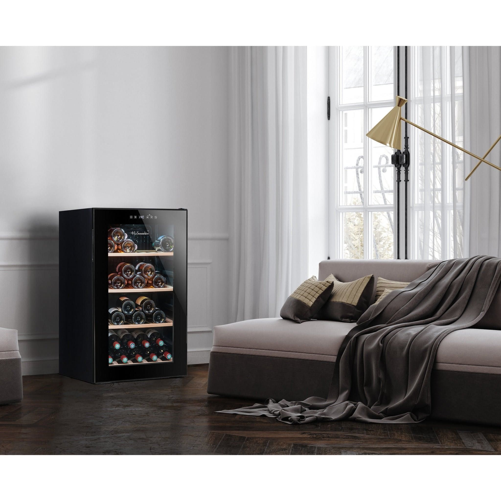 La Sommeliere - 52 Bottle - Freestanding Wine Fridge - LS52BLACK