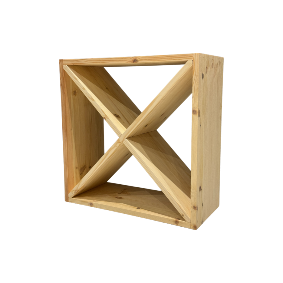 WineRacks - Pine Wood Cellar cube - Assembled - 223mm deep