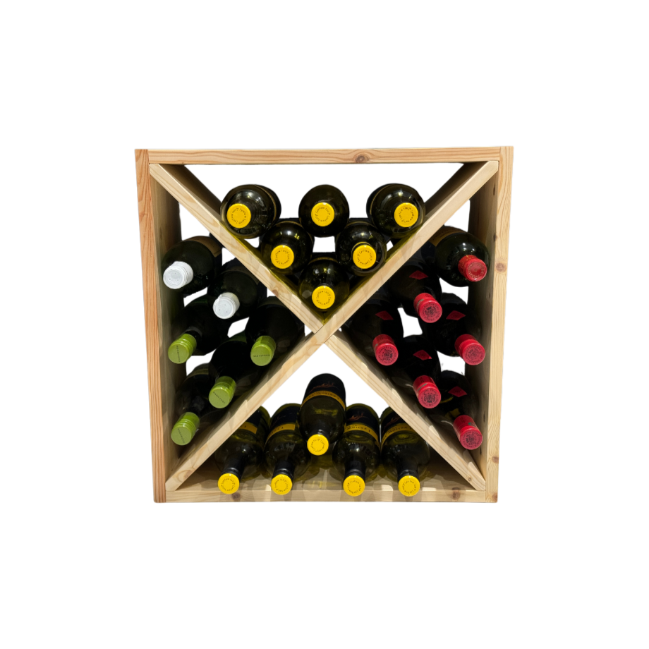 WineRacks - Set of 4 - Pine Wood Cellar Cube - 298mm deep - Assembled