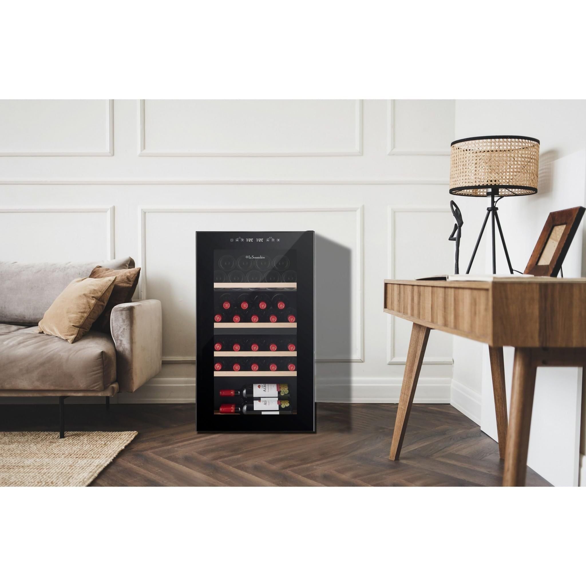 La Sommeliere - Dual Zone - 32 Bottle - Freestanding Wine Fridge - SLS32DZBLACK