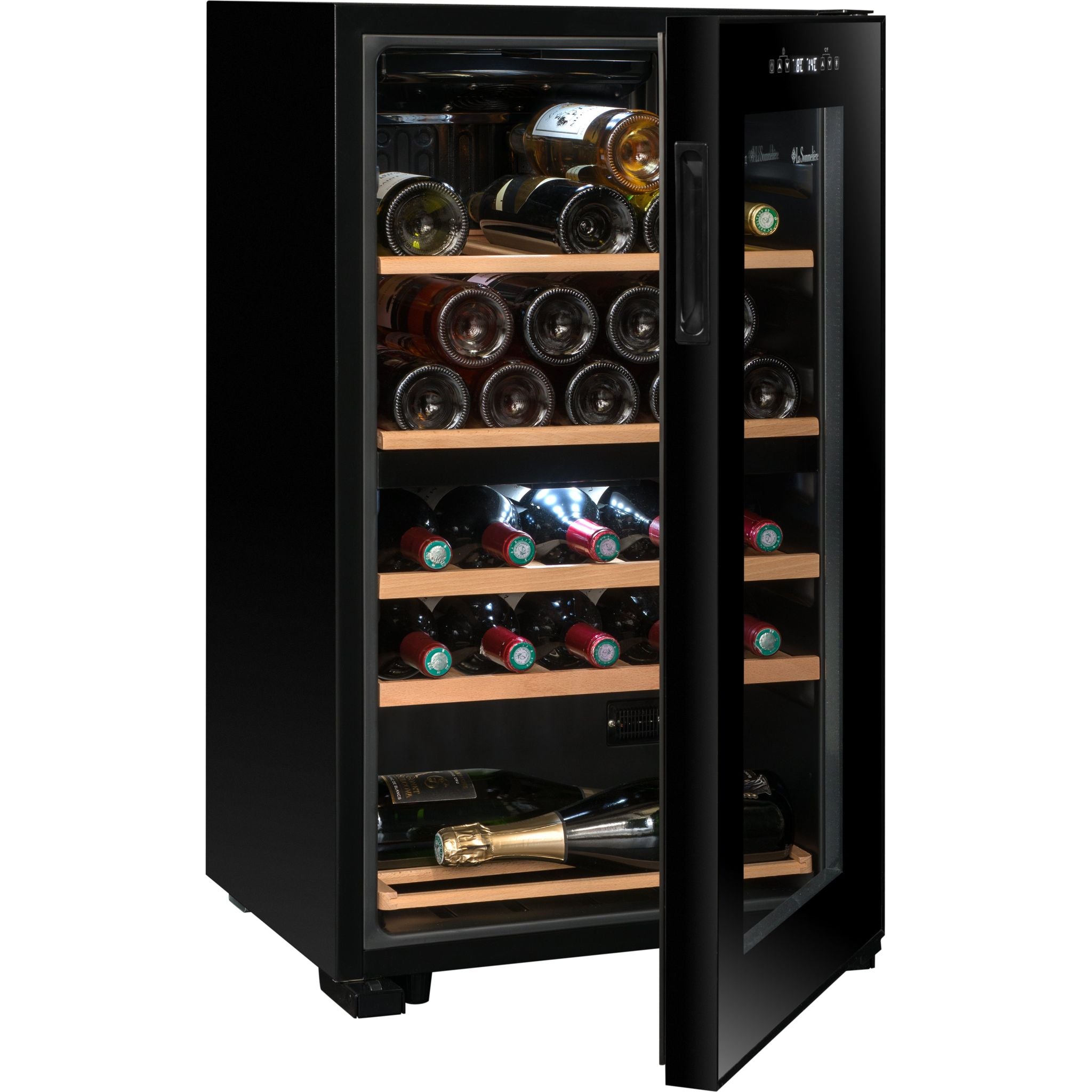 La Sommeliere - Dual Zone - 32 Bottle - Freestanding Wine Fridge - SLS32DZBLACK