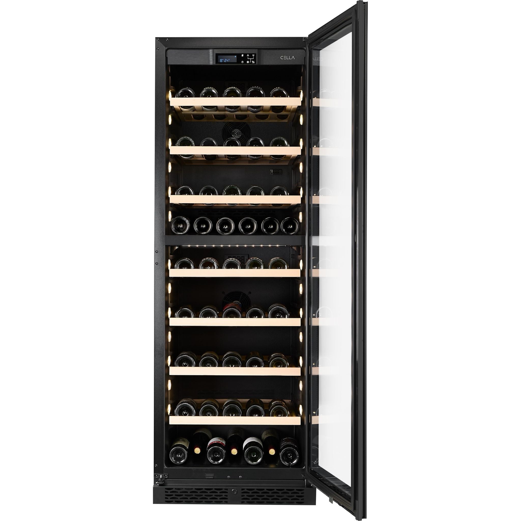 CELLA - 154 bottle Dual Zone Wine cooler - W154D-BLACK