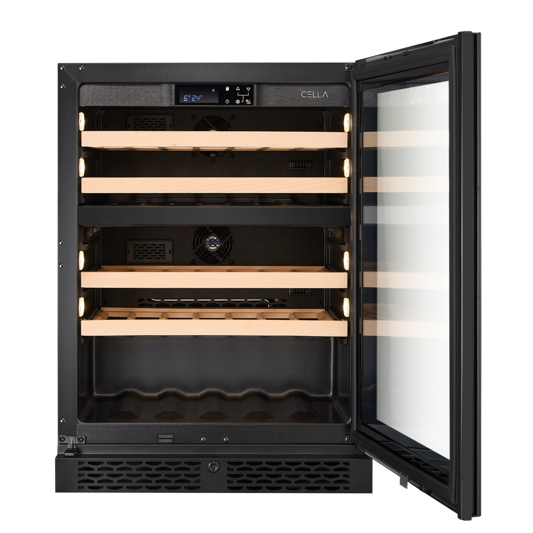 CELLA - 39 bottle Dual Zone Wine cooler - W39D-BLACK