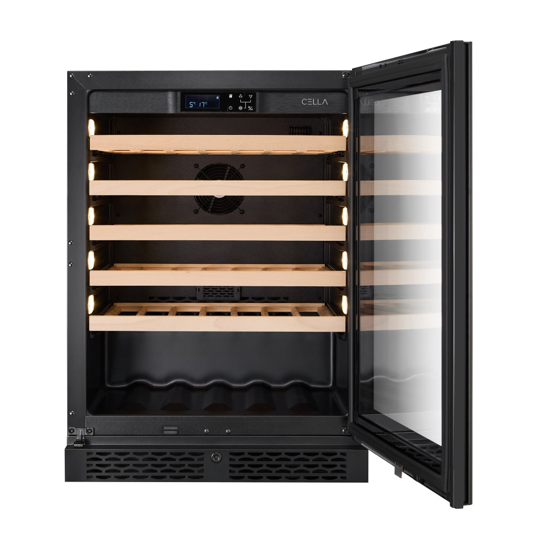 CELLA - 46 bottle Single Zone Wine cooler - W46S-BLACK