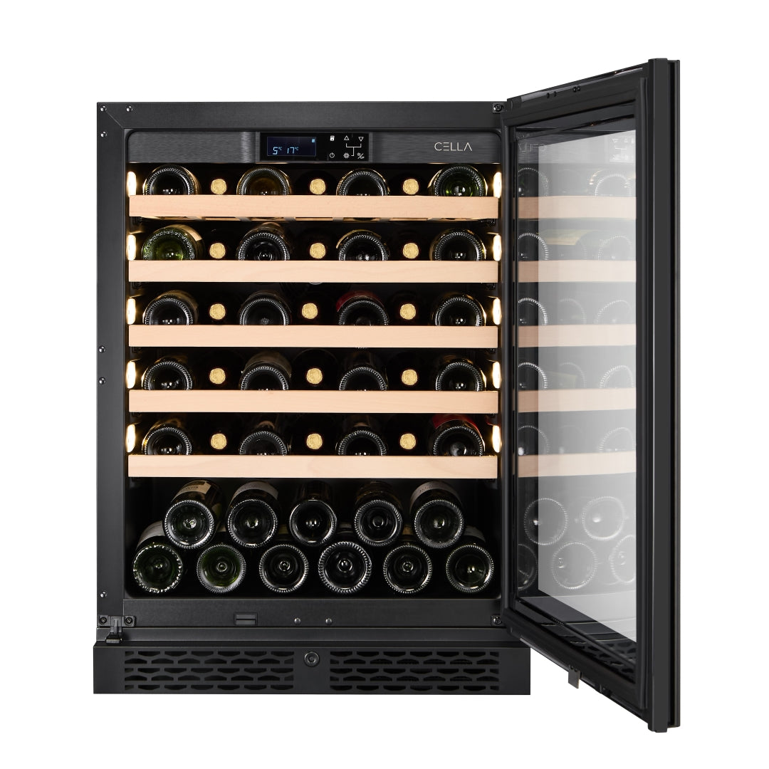 CELLA - 46 bottle Single Zone Wine cooler - W46S-BLACK