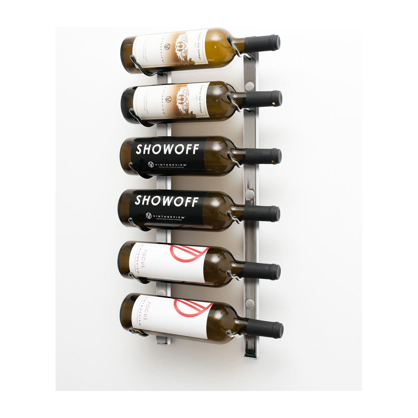 VintageView - W Series 2 – 610mm Wall Mounted Metal Wine Rack (6-18 bottles)