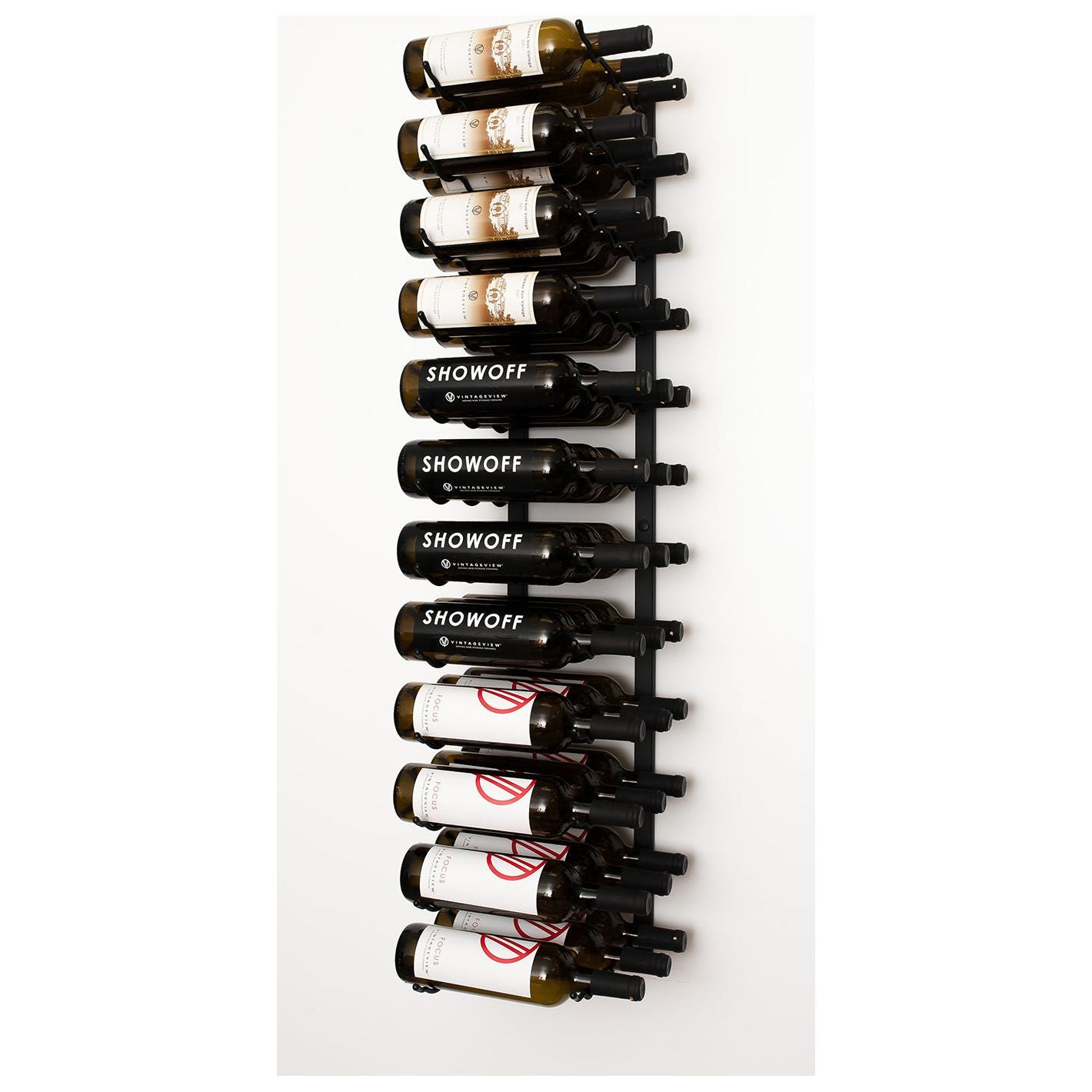 VintageView - W Series 4 – 1220mm Wall Mounted Metal Wine Rack (12-36 bottles)