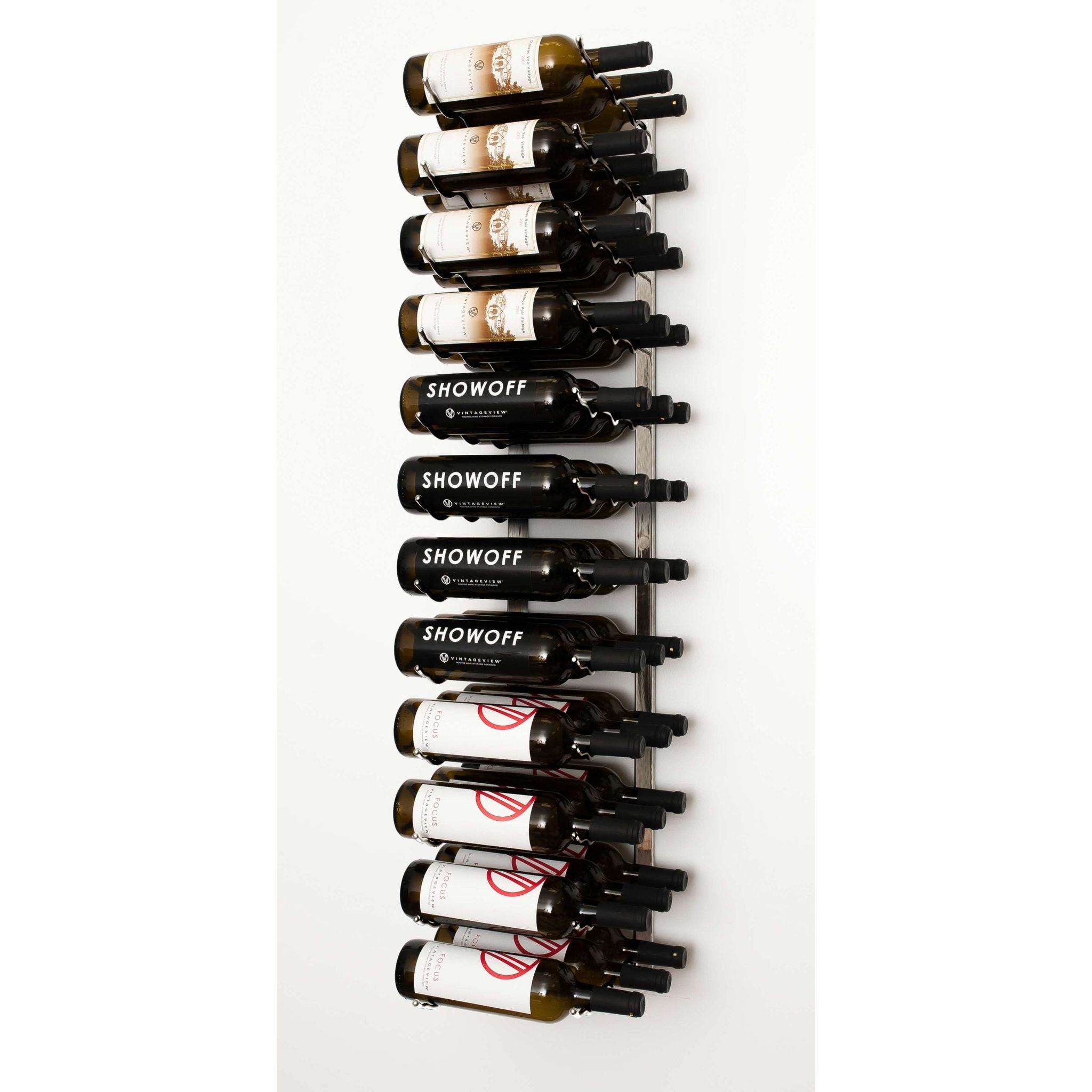 VintageView - W Series 4 – 1220mm Wall Mounted Metal Wine Rack (12-36 bottles)