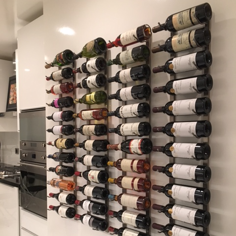 VintageView - W Series 4 – 1220mm Wall Mounted Metal Wine Rack (12-36 bottles)