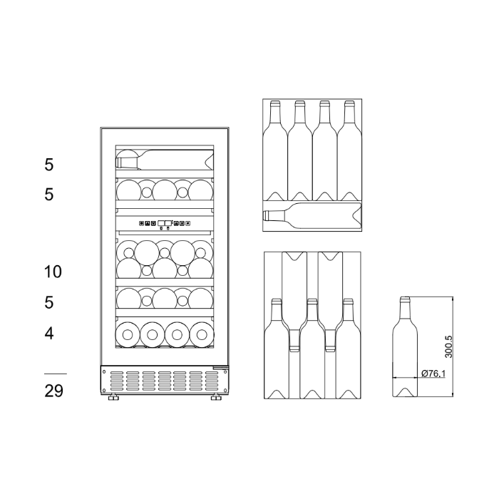 mQuvée - 400mm - Undercounter Wine Fridge - WineCave 700 40D Modern