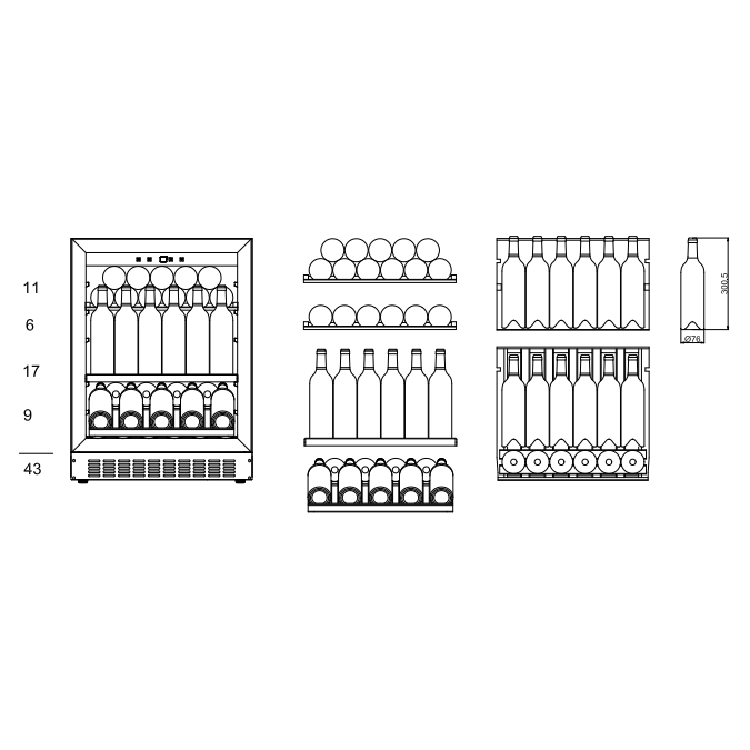 mQuvée - 600mm - Undercounter - Champagne Wine Fridge - WineCave 700 60S