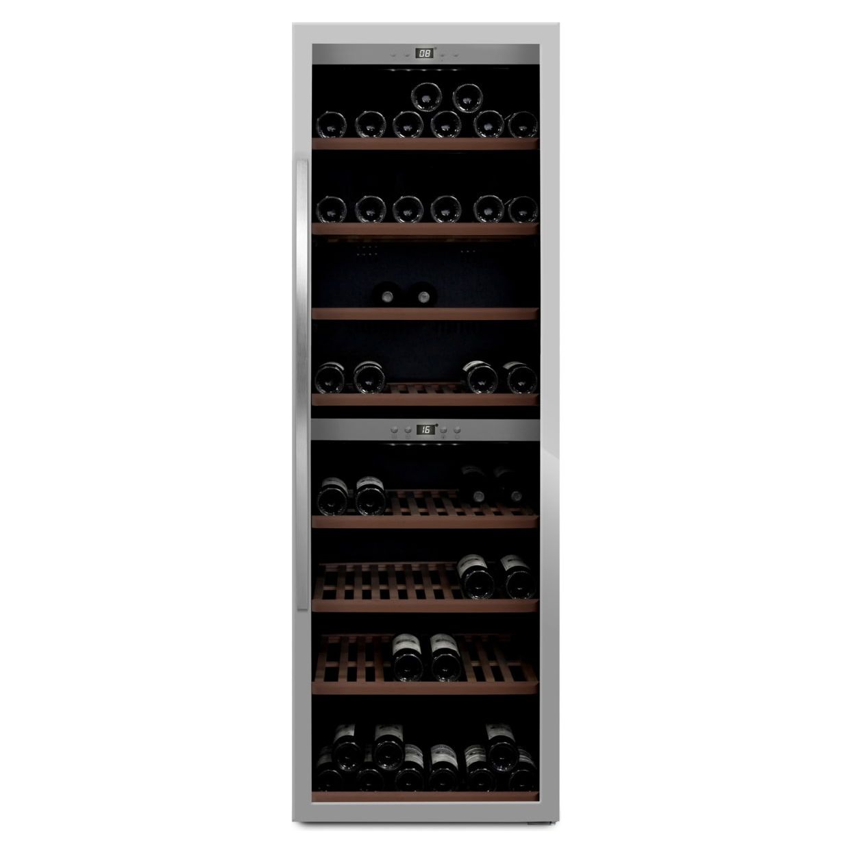 mQuvée - Wine Expert 180 - Dual Zone Freestanding Wine Cooler - Stainless Steel