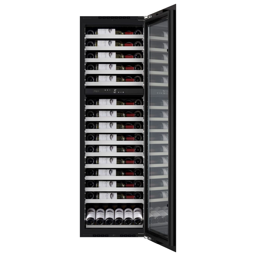 mQuvée - Integrated Wine Cooler - WineKeeper Exclusive 112D Fullglass Black - Push/Pull