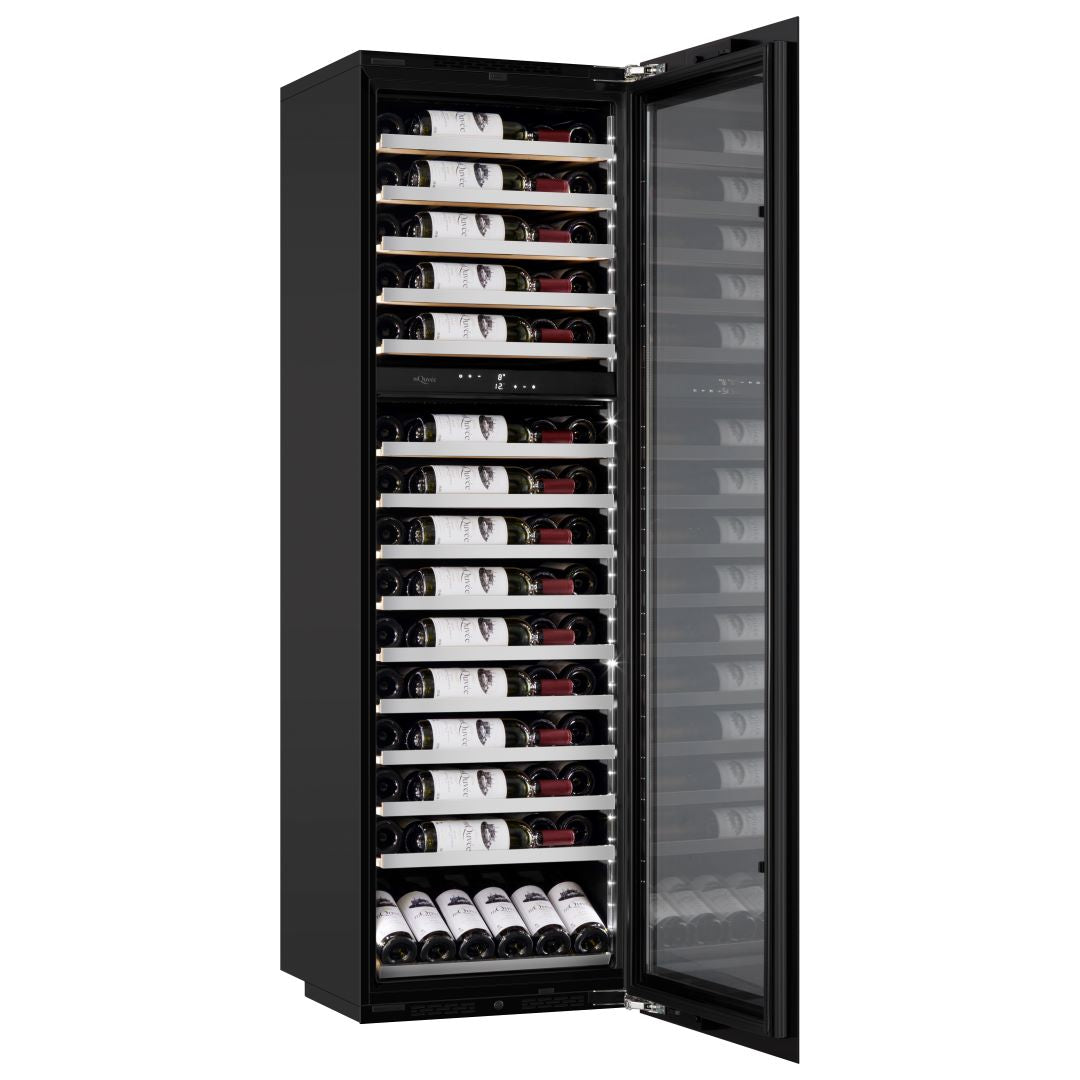 mQuvée - Integrated Wine Cooler - WineKeeper Exclusive 112D Fullglass Black - Push/Pull