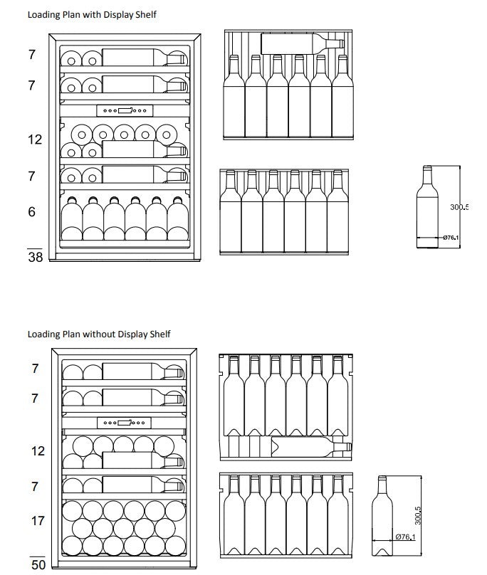 mQuvée - Integrated Wine Cooler - WineKeeper 49D - Fullglass Black