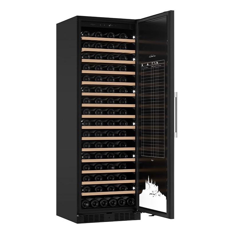 mQuvée WineStore 177 - 126 Bottles - Wine Cabinet - Exclusive Anthracite Black - 15 Shelves