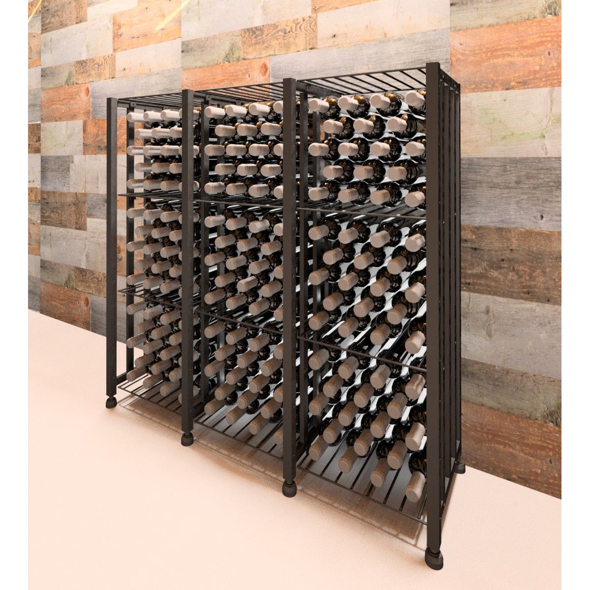 VintageView - Case & Crate - Metal Wine Storage Bin - Short (Freestanding Display)