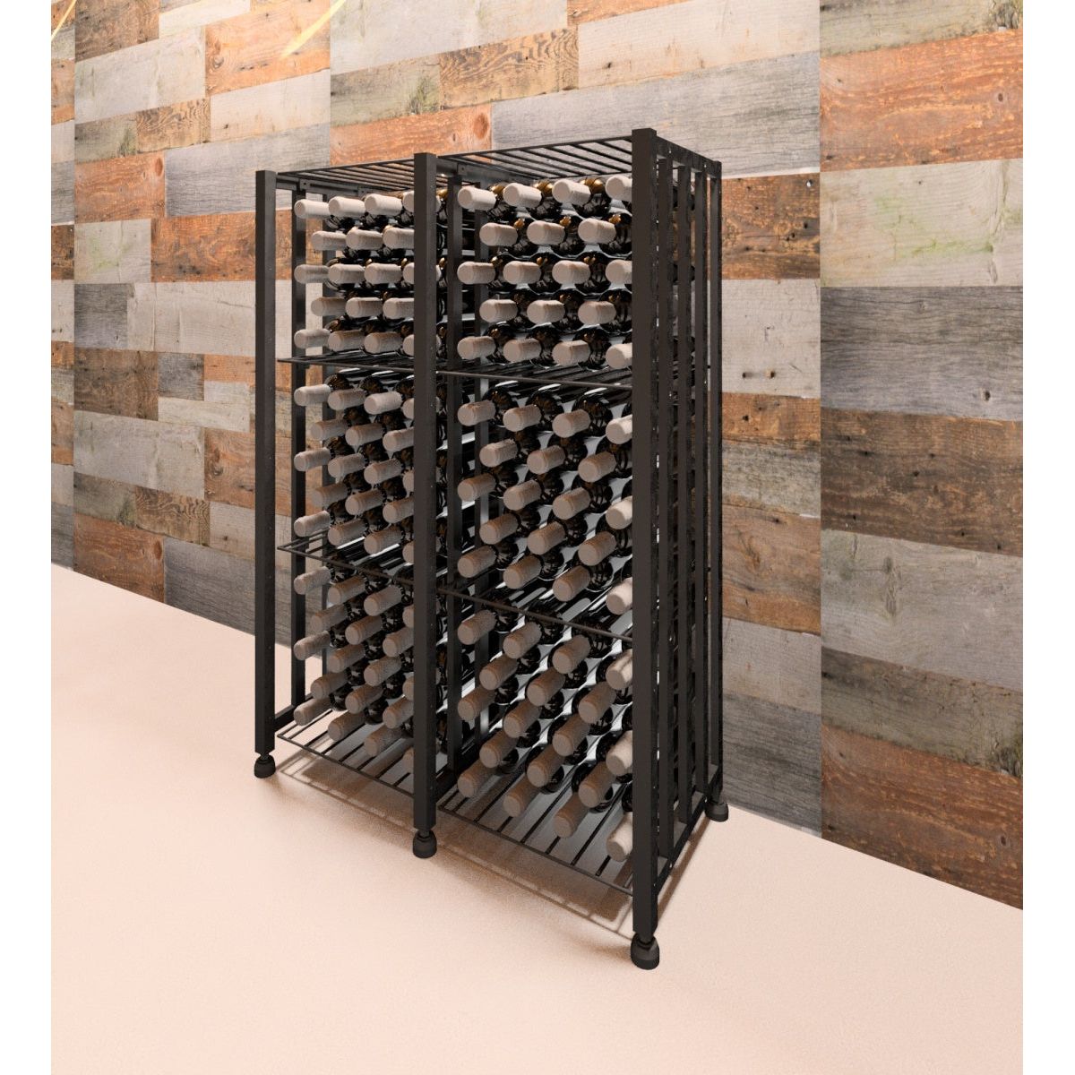 VintageView - Case & Crate - Metal Wine Storage Bin - Short (Freestanding Display)