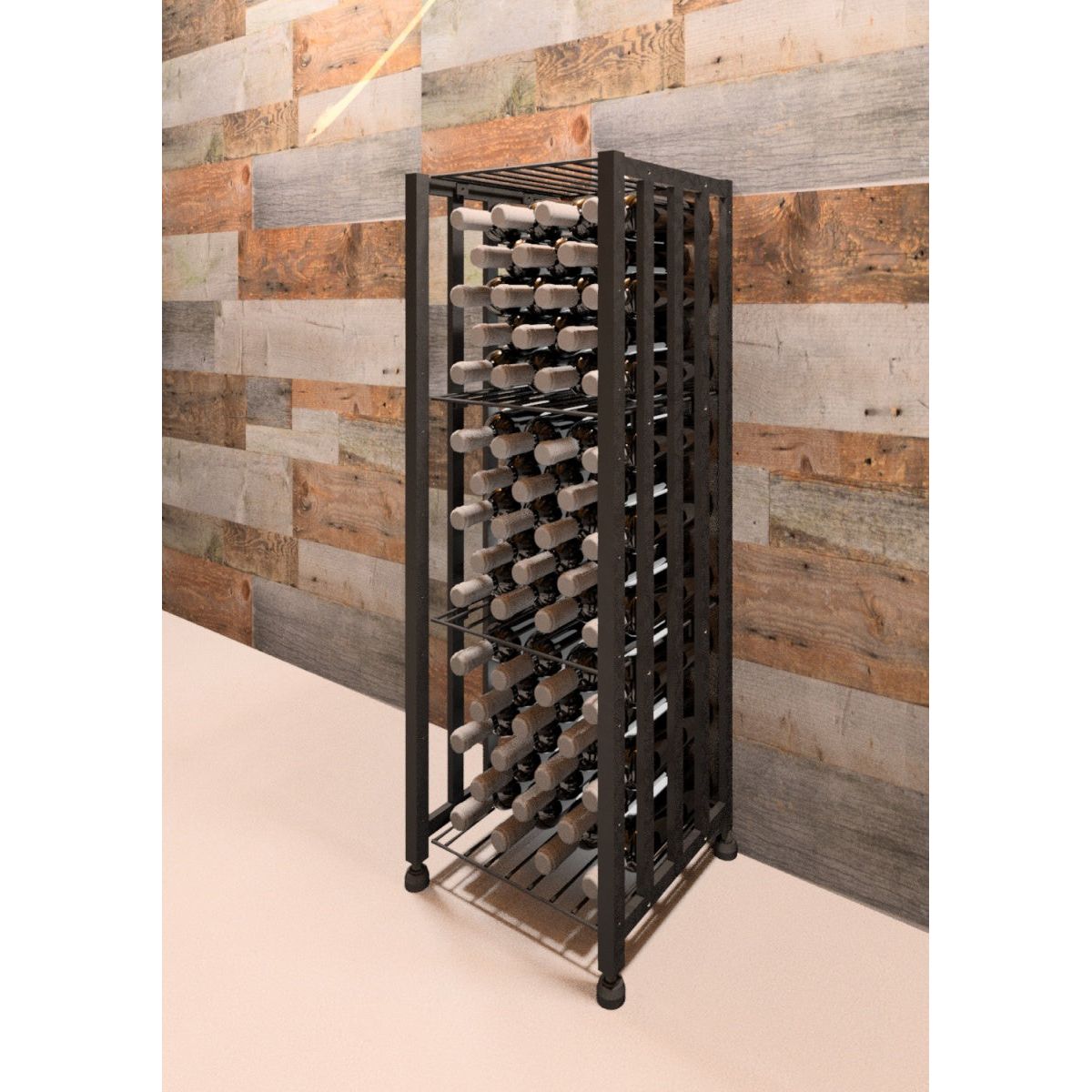 VintageView - Case & Crate - Metal Wine Storage Bin - Short (Freestanding Display)