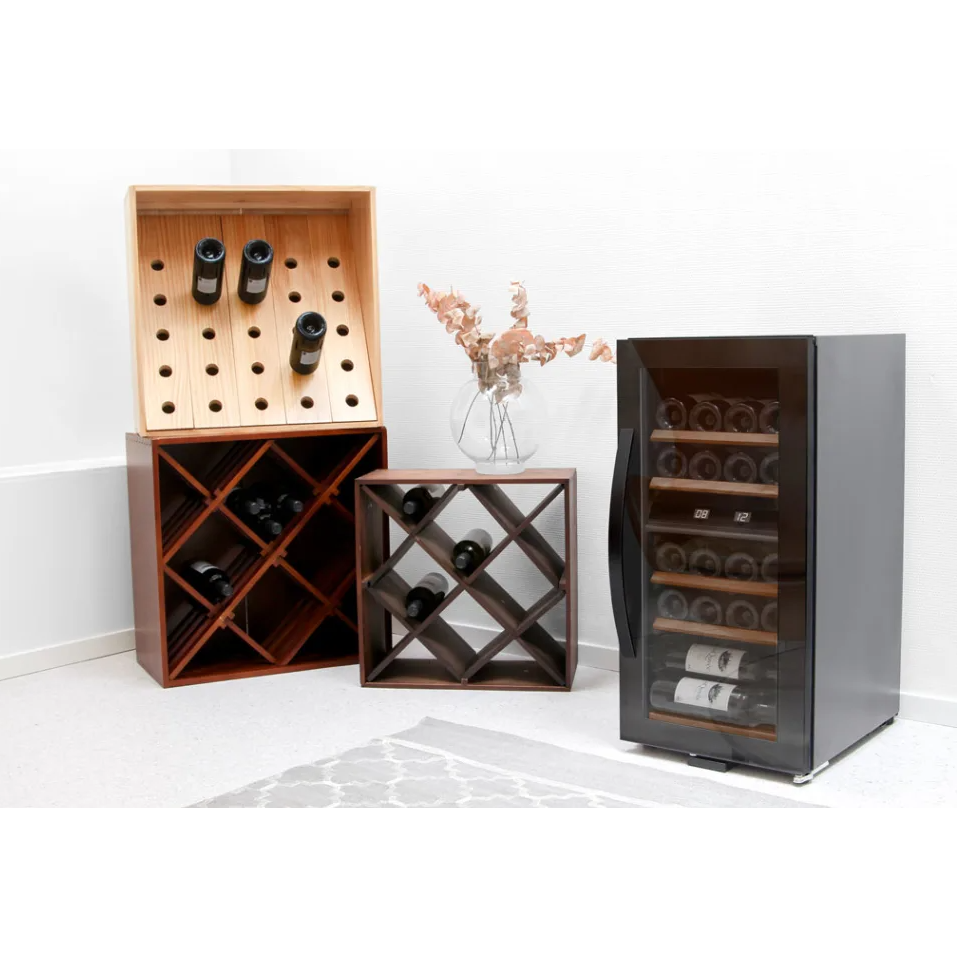 mQuvée - Wine Expert 24- Dual Zone - Freestanding Wine Cooler - Fullglass Black