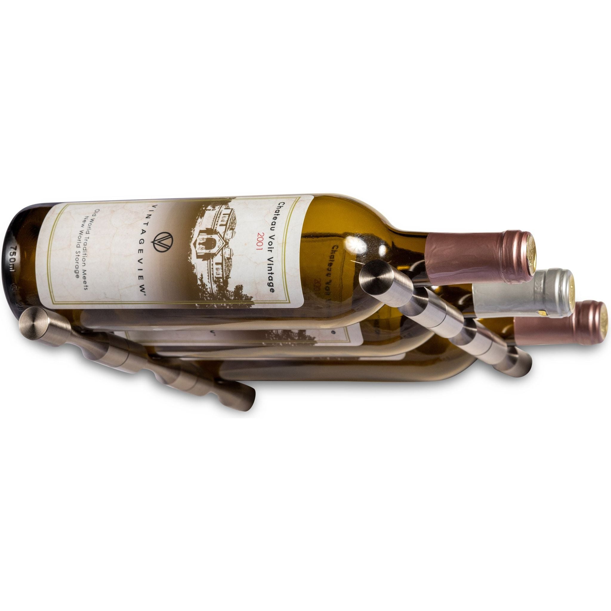 VintageView - Vino Series - 3 Bottle - Wall Mounted Metal Wine Rack (Peg System)