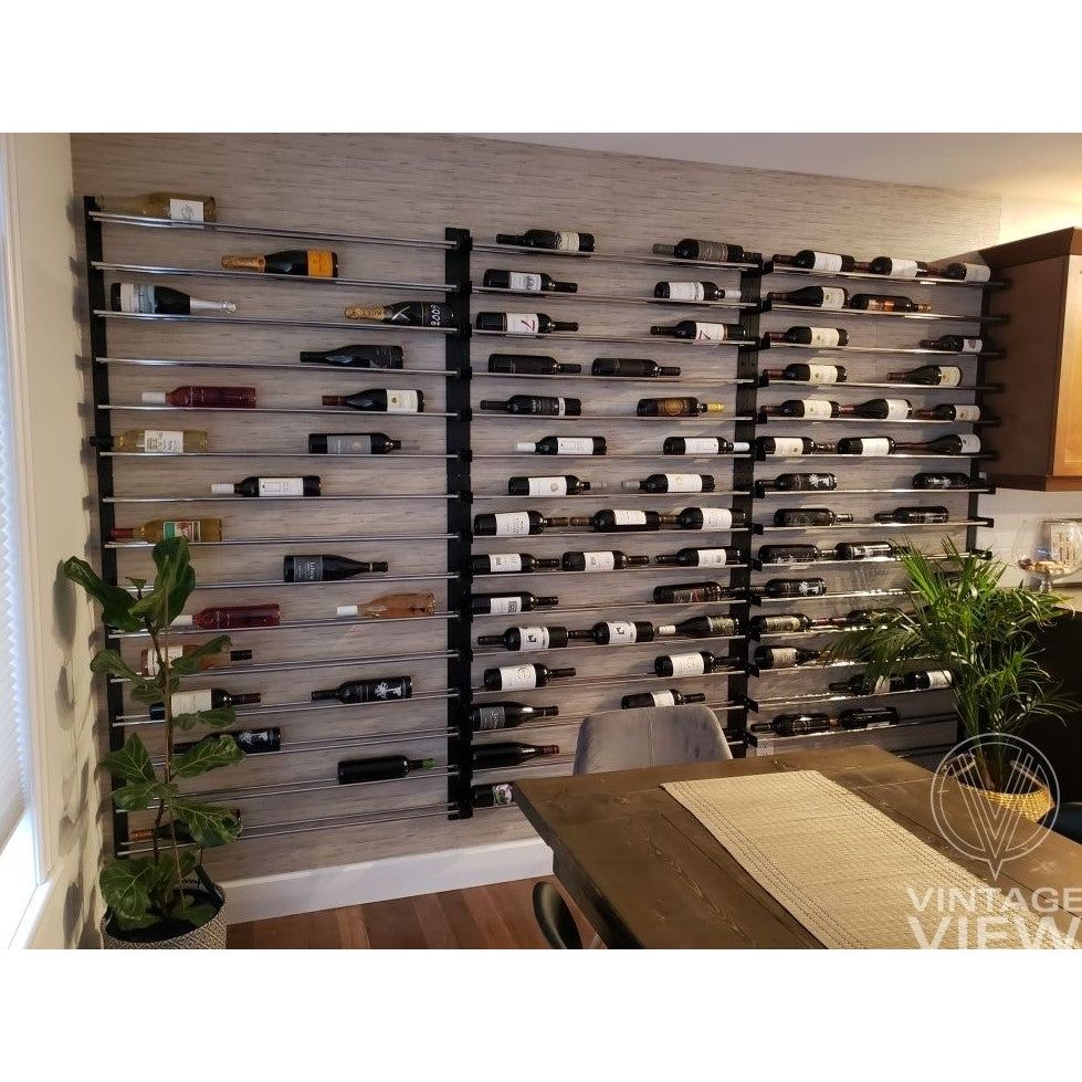 VintageView - Wine Wall 45 - Evolution Series  - 1143mm - Metal Wine Wall Rack (27-81 bottles)